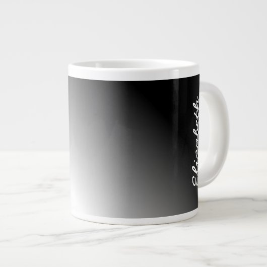 Black White Ombre Grote Koffiekop (Voorkant rechts)