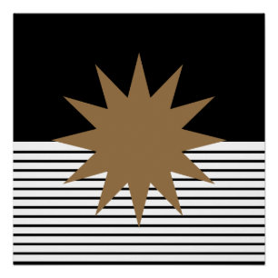 Black White op Art Brown Sun Perfect Poster