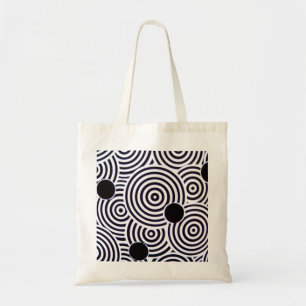 Black & White Op Art Circles Budget Bag Tote Bag