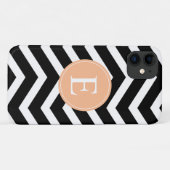 Black White Oranje Chevron Custom Case-Mate iPhone Case (Achterkant (horizontaal))