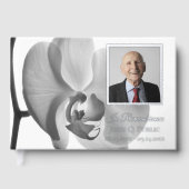 Black White Orchid Funeral Service Memorial Gastenboek (Voorkant)