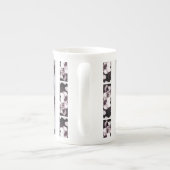 Black White Orchid Multi Stripe Porselein Kop (Achterkant)