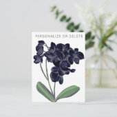 Black White Orchid Waterverf Floral Briefkaart (Staand voorkant)