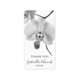 Black White Orchids Weddenschap Hartelijk dank Etiket