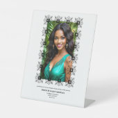 Black & White Ornate Frame Memorial Reserved Seat  Reclamebord Met Voetstuk (Voorkant)