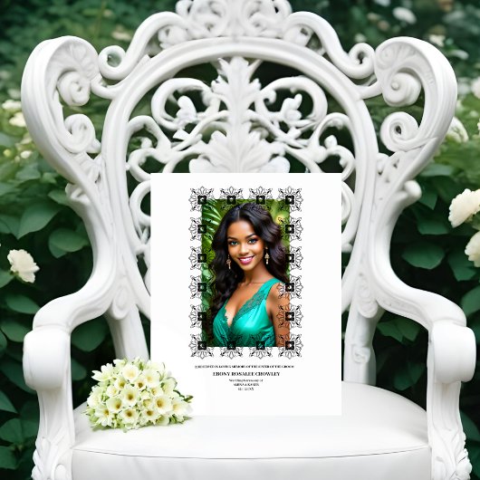 Black & White Ornate Frame Memorial Reserved Seat  Reclamebord Met Voetstuk