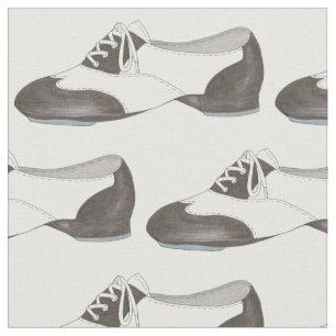 Black White Oxford Tap Shoe Dance Teacher Tapdance Stof