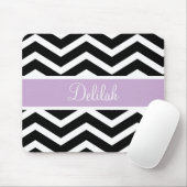 Black White Paars Chevron Custom Muismat (Met muis)