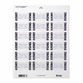 Black White Paars Damask Hearts Address Label 2 (Full Sheet)