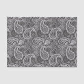 Black White Paisley Elegant Pattern Tissuepapier (Voorkant)