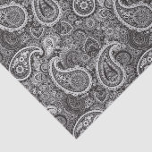 Black White Paisley Elegant Pattern Tissuepapier (Detail)