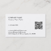 Black White Paisley Mandala QR Code Visitekaartje (Achterkant)