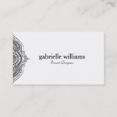 Black White Paisley Mandala QR Code Visitekaartje (Voorkant)