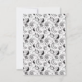 Black & White Paisley Pattern –Elegant Textile Art Bedankkaart (Achterkant)