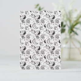 Black & White Paisley Pattern –Elegant Textile Art Bedankkaart