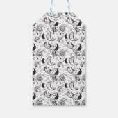 Black & White Paisley Pattern –Elegant Textile Art Cadeaulabel (Voorkant)
