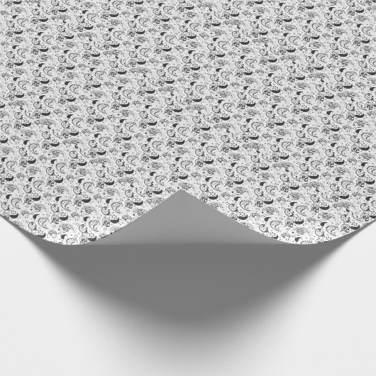 Black & White Paisley Pattern –Elegant Textile Art Cadeaupapier (Hoek)