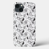 Black & White Paisley Pattern –Elegant Textile Art Case-Mate iPhone Case (Achterkant)