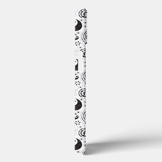 Black & White Paisley Pattern –Elegant Textile Art Case-Mate iPhone Case (Achterkant / Rechts)