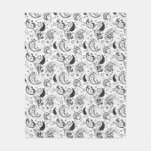 Black & White Paisley Pattern –Elegant Textile Art Fleece Deken (Voorkant)