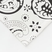 Black & White Paisley Pattern –Elegant Textile Art Fleece Deken (Hoek)