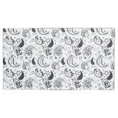 Black & White Paisley Pattern –Elegant Textile Art Kussensloop (Voorkant-Links)