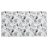 Black & White Paisley Pattern –Elegant Textile Art Kussensloop (Voorkant-Rechts)