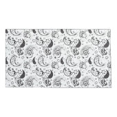 Black & White Paisley Pattern –Elegant Textile Art Kussensloop (Achterkant-Links)