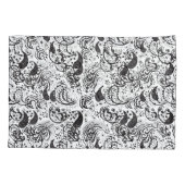 Black & White Paisley Pattern –Elegant Textile Art Kussensloop (Achterkant)