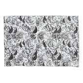Black & White Paisley Pattern –Elegant Textile Art Kussensloop (Voorkant)