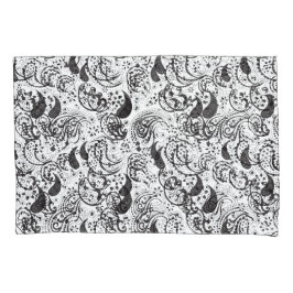 Black & White Paisley Pattern –Elegant Textile Art Kussensloop