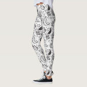 Black & White Paisley Pattern –Elegant Textile Art Leggings (Links)