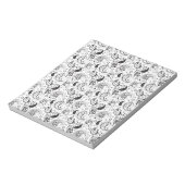 Black & White Paisley Pattern –Elegant Textile Art Notitieblok (Linkerzijde)