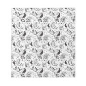 Black & White Paisley Pattern –Elegant Textile Art Notitieblok (Voorkant)