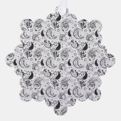 Black & White Paisley Pattern –Elegant Textile Art Ornament Kaart (Voorkant)