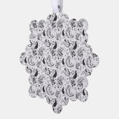 Black & White Paisley Pattern –Elegant Textile Art Ornament Kaart (Links)