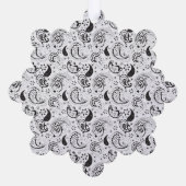 Black & White Paisley Pattern –Elegant Textile Art Ornament Kaart (Achterkant)