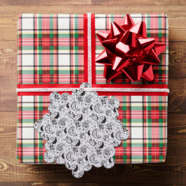 Black & White Paisley Pattern –Elegant Textile Art Ornament Kaart