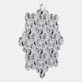 Black & White Paisley Pattern –Elegant Textile Art Ornament Kaart (Rechts)
