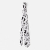 Black & White Paisley Pattern –Elegant Textile Art Stropdas (Achterkant)