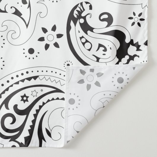 Black & White Paisley Pattern –Elegant Textile Art Wandkleed (Detail)