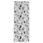 Black & White Paisley Pattern –Elegant Textile Art Wijn Cadeautas (Voorkant)