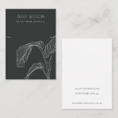 Black White Palm Leaf Sketch Band Ketting Display Visitekaartje (Voorkant / Achterkant)