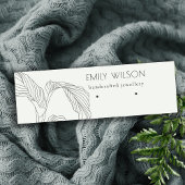 Black White Palm Leaf Sketch Stud Veroorbaar beeld Mini Visitekaartje