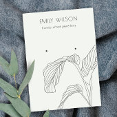 Black White Palm Leaf Sketch Stud Veroorbaar beeld Visitekaartje