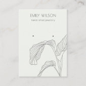 Black White Palm Leaf Sketch Stud Veroorbaar beeld Visitekaartje (Voorkant)