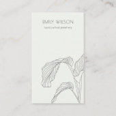 Black White Palm Leafy Sketch Jewelry Display Visitekaartje (Voorkant)