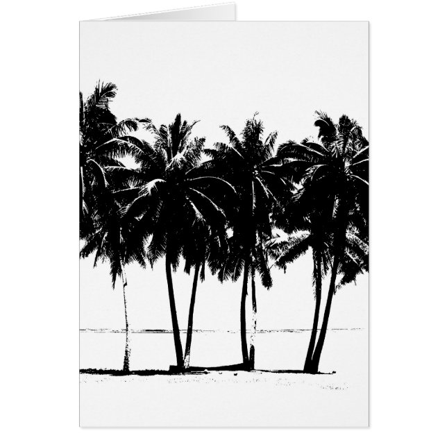 Black White Palm Trees Silhouette (Voorkant)