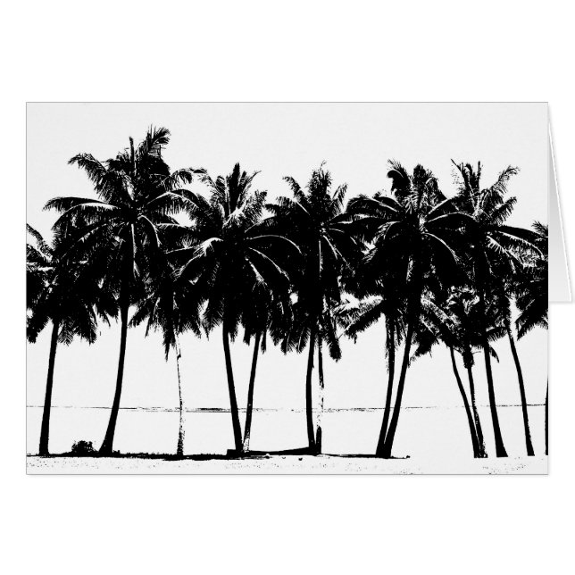 Black White Palm Trees Silhouette (Voorkant Horizontaal)