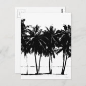 Black White Palm Trees Silhouette Briefkaart (Voorkant / Achterkant)